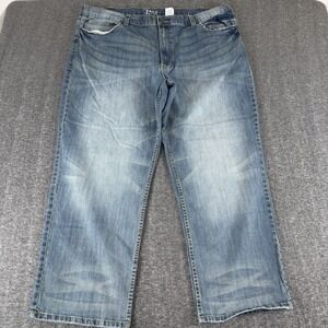 True Nation Jeans Mens Relaxed Fit Blue Denim Stretch Casual Measured 46x28